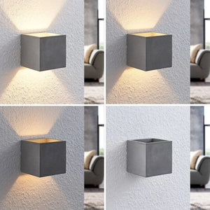 B-Ware Lindby Wandleuchte Wandlampe Led Beton Cataleya Grau Wohnbereich 11,5 Cm 3000 K