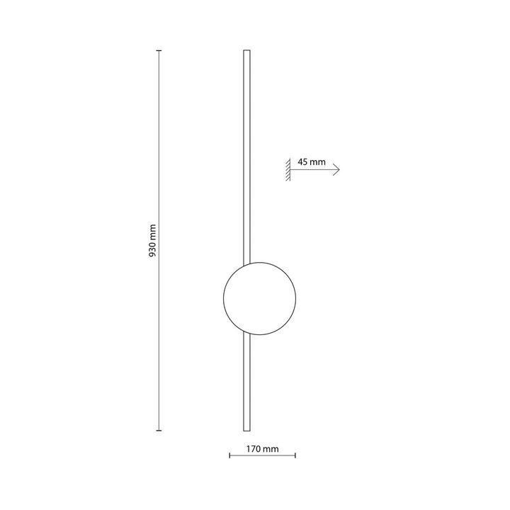 Tk Lighting Led Wandlampe Leuchte Java Ii Schwarz Eiche Metall Höhe 93 Cm B-Ware - 5901780514419