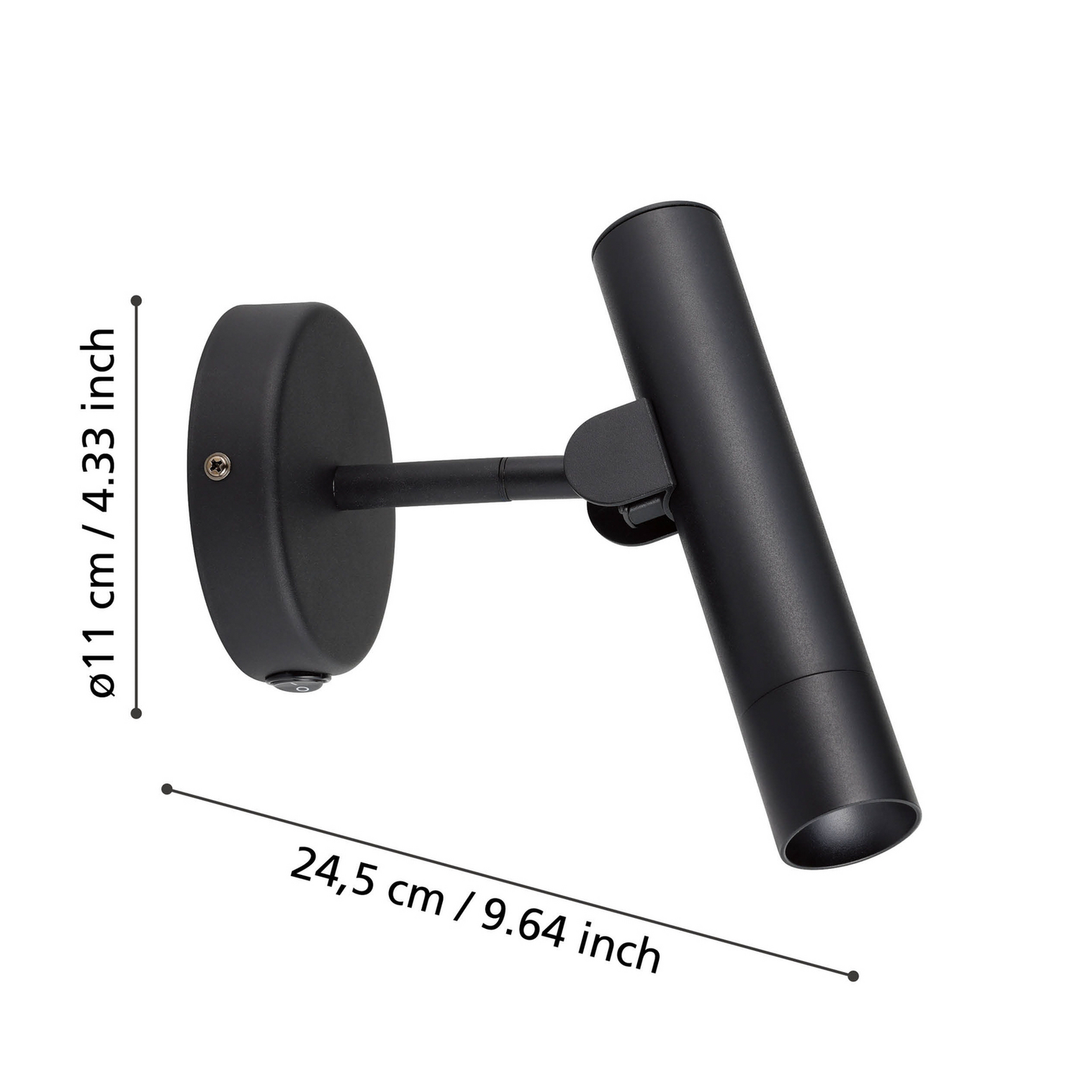 Eglo Led Wandleuchte Lampe Almudaina Schwarz Stahl 11 Cm Siehe Text/Foto B-Ware - 9008606274116