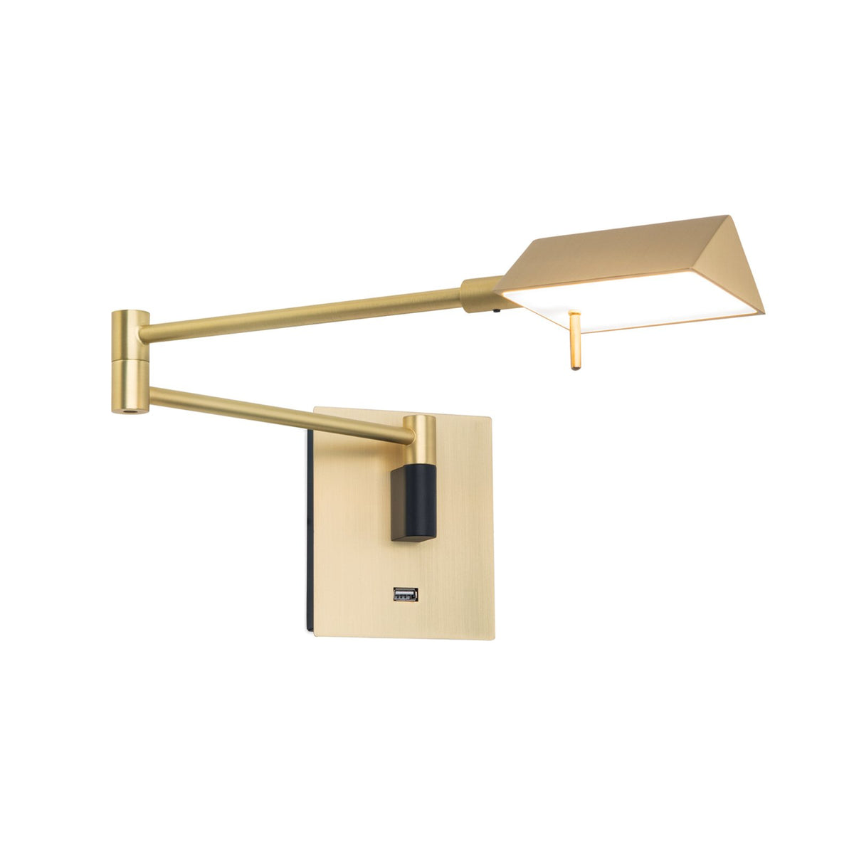 Boston Wandleuchte Wandlampe LED USB Steckdose messing matt schwarz Eisen Tou876 - 9003090275632