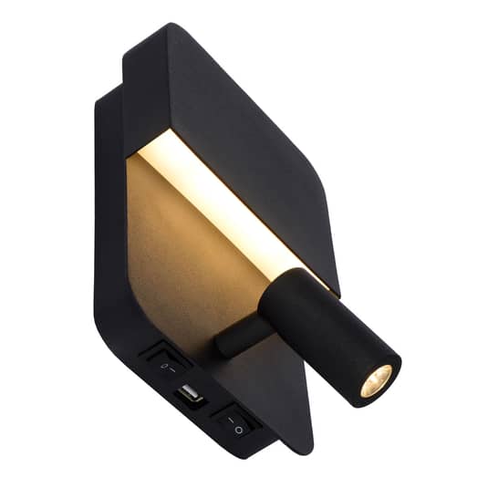 Lucide LED-Wandleuchte Boxer Wandleuchte schwarz Wandlicht Bilderleuchte Spot - 5411212791535