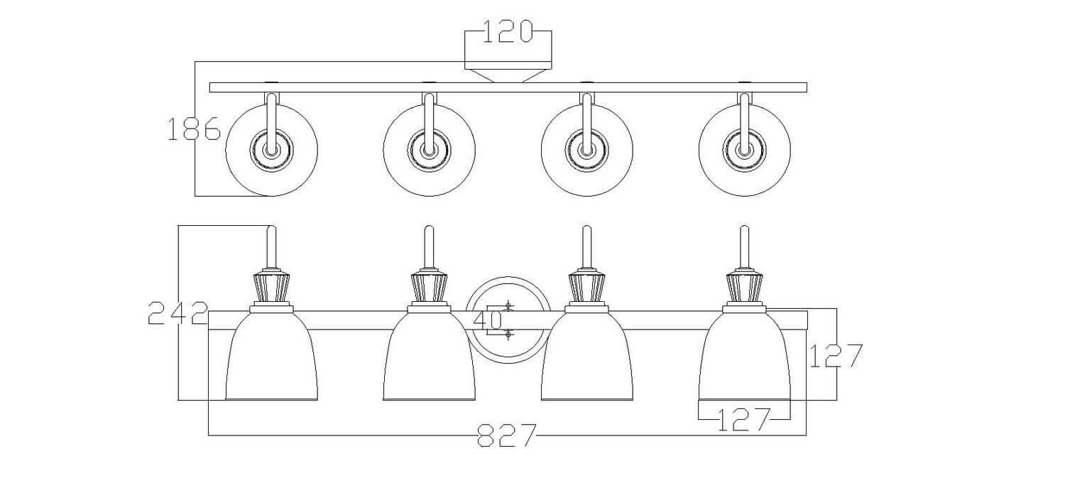 KICHLER LED-Wandleuchte Cora Badleuchte Wandleuchte Leuchte fürs Bad 4-fl chrom - 5024005295716