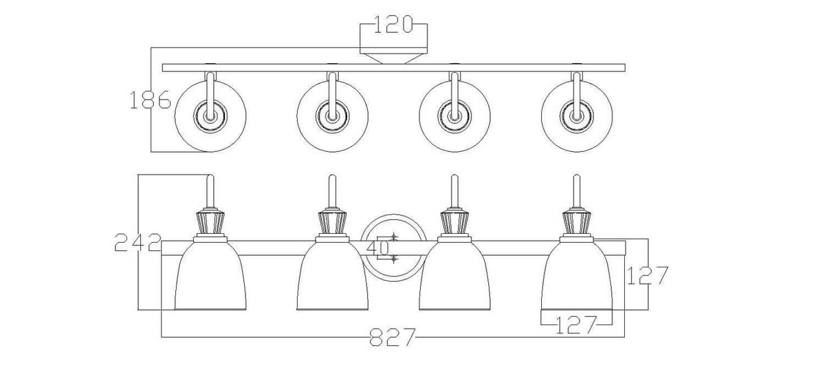 KICHLER LED-Wandleuchte Cora Badleuchte Wandleuchte Leuchte fürs Bad 4-fl chrom - 5024005295716