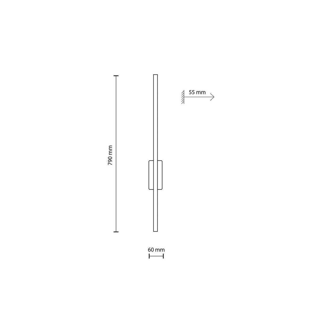 Flash Led Wandleuchte Leuchte Schwarz Nussbaum 79 Cm Holzlampe Beleuchtung Lampe B-Ware