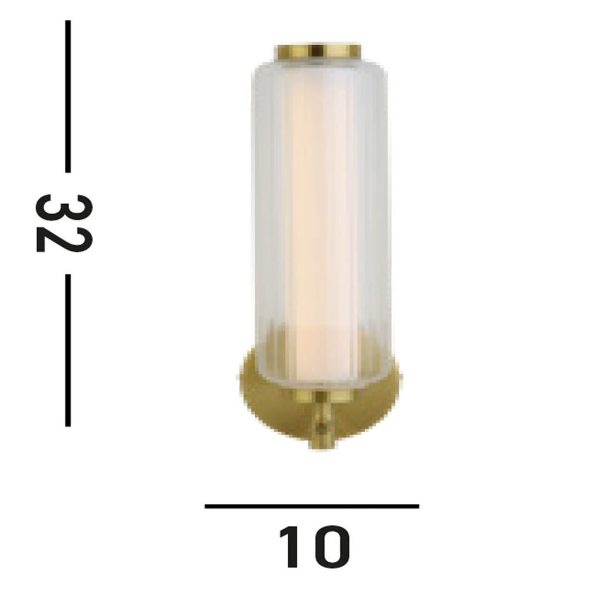 Searchlight Wandleuchte Wandlampe LED Glaslampe messingfarben dimmbar Stahl Glas - 5053423273105