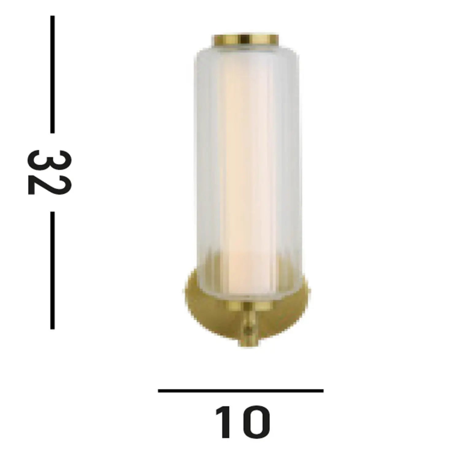 B-Ware Searchlight Wandleuchte Wandlampe Led Glaslampe Messingfarben Dimmbar Stahl Glas - 5053423273105