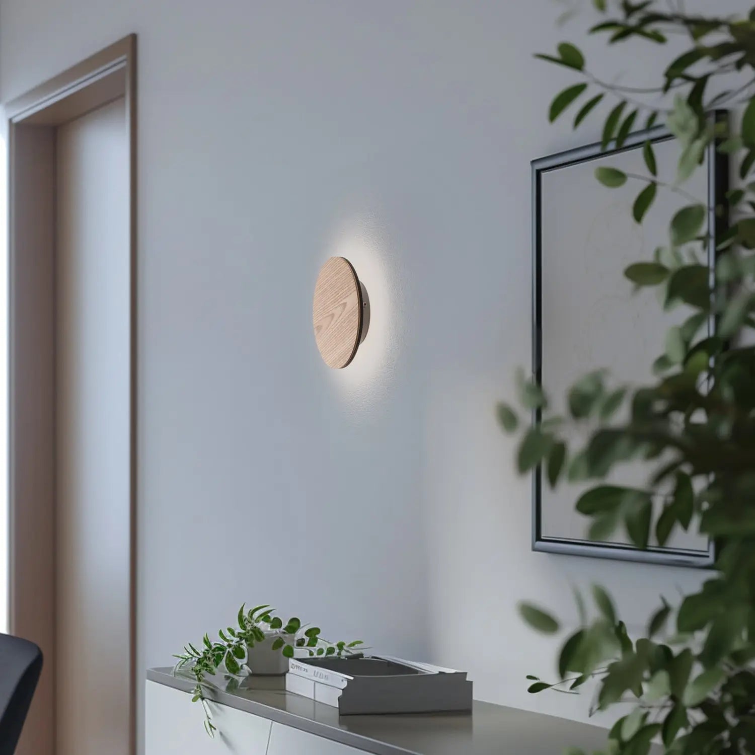 B-Ware Wandleuchte Orios Wandlampe Led Holz Rund Indirekte Lichtabgabe Blende - 5902553237832