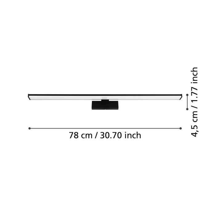 Eglo Led Wandleuchte Lampe Pandella 1 Wandlampe Länge 78 Cm Schwarz Aluminium B-Ware - 9002759986773