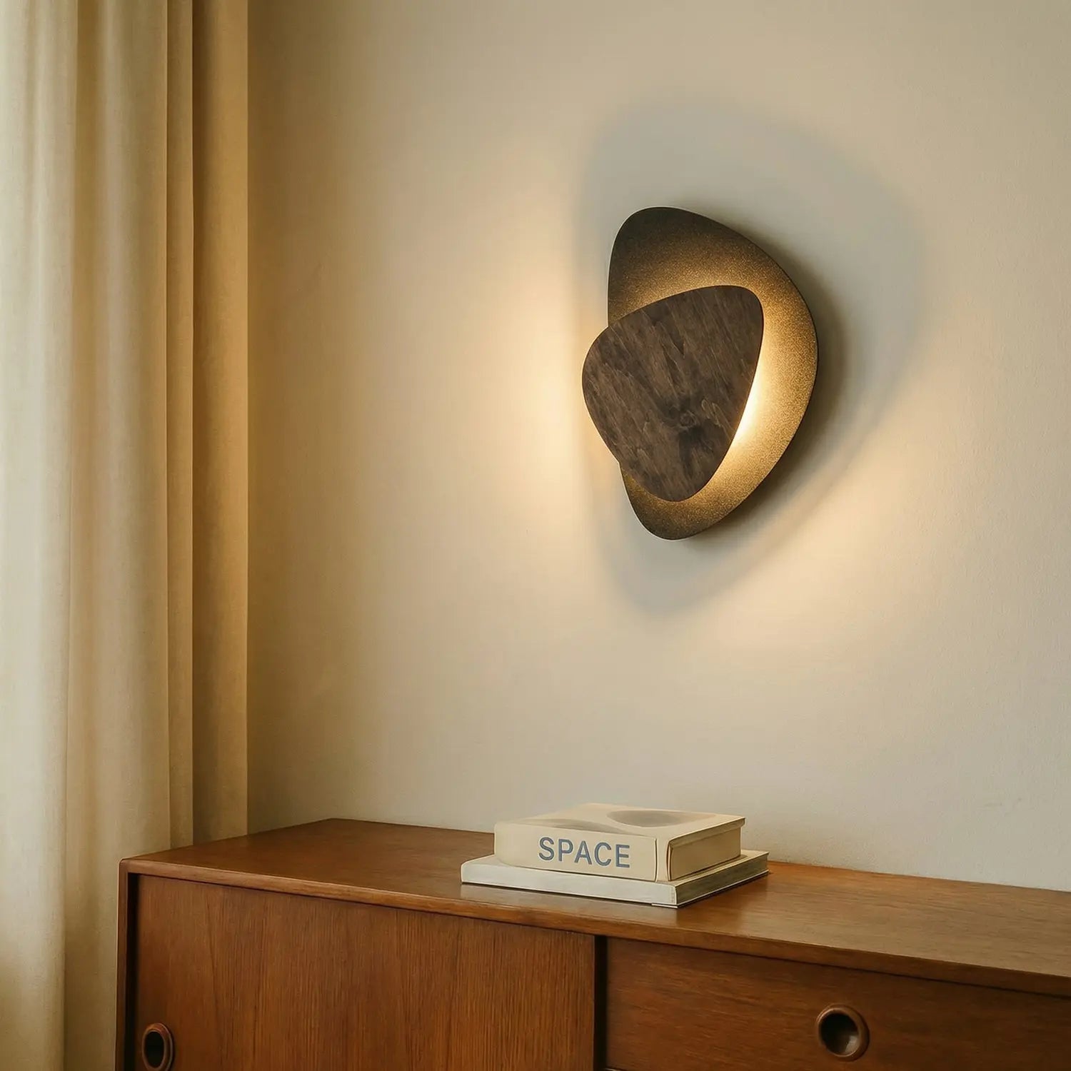 B-Ware Wandleuchte Wandlampe Pedra Led Schwarz Holz Stahl Wohnraum Beleuchtung Lampe - 5905143289822