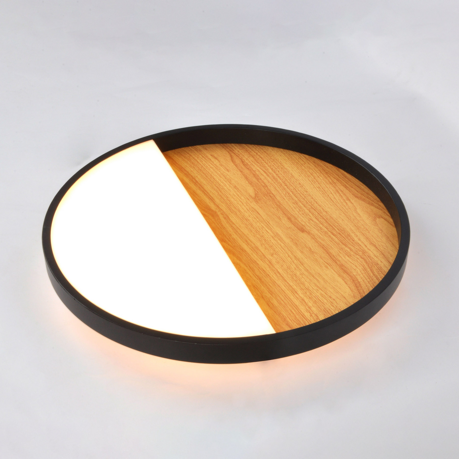 B-Ware Eco Light Led Wandleuchte Lampe Licht Vista Holz Hell Schwarz ø 30 Cm Aluminium - 4250294321237