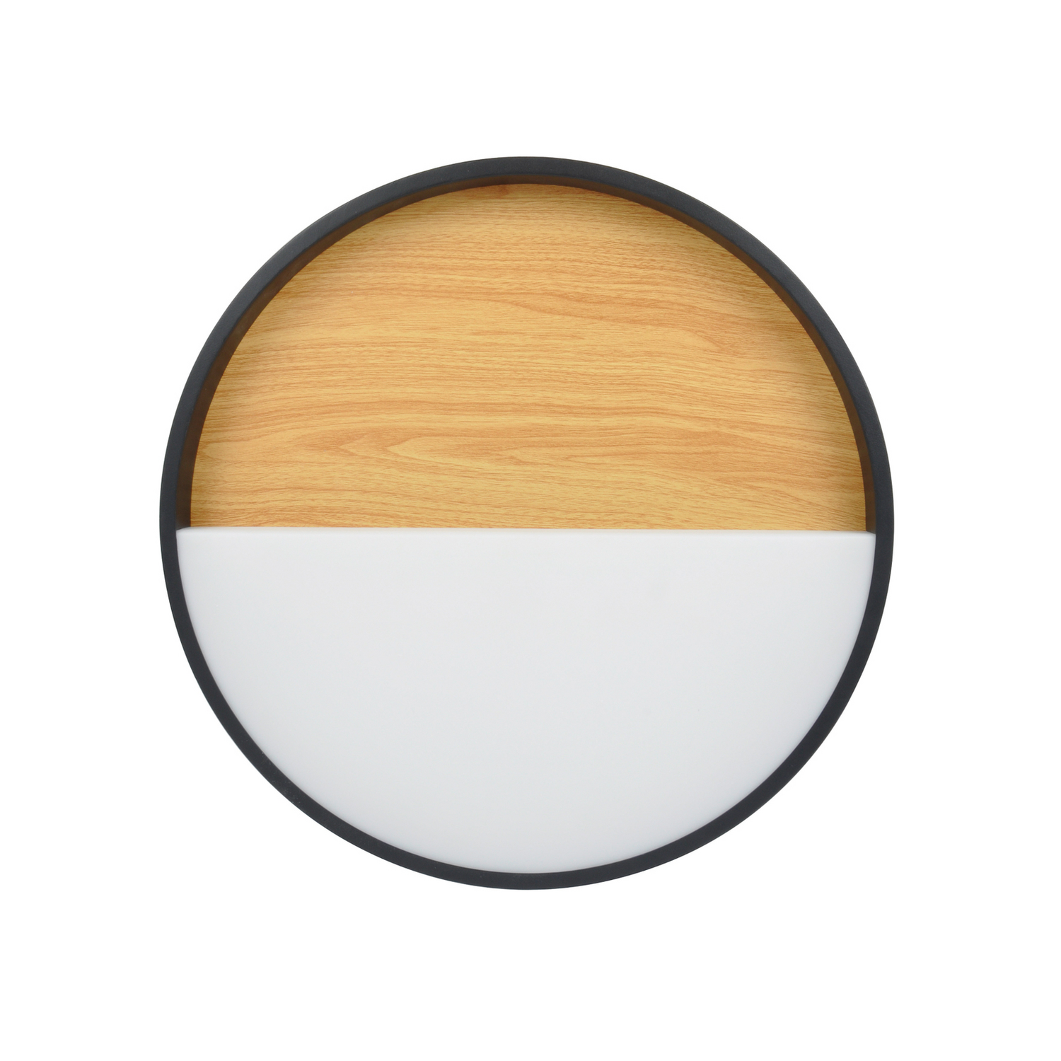 B-Ware Eco Light Led Wandleuchte Lampe Licht Vista Holz Hell Schwarz ø 30 Cm Aluminium - 4250294321237