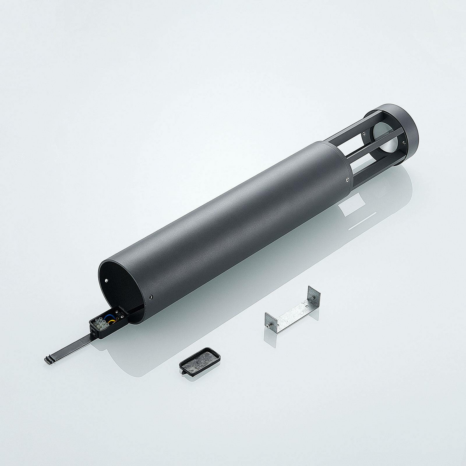 B-Ware Lindby Wegeleuchte Gartenleuchte Led Außenlampe Jordis Dunkelgrau Aluminium Glas - 4251096554458