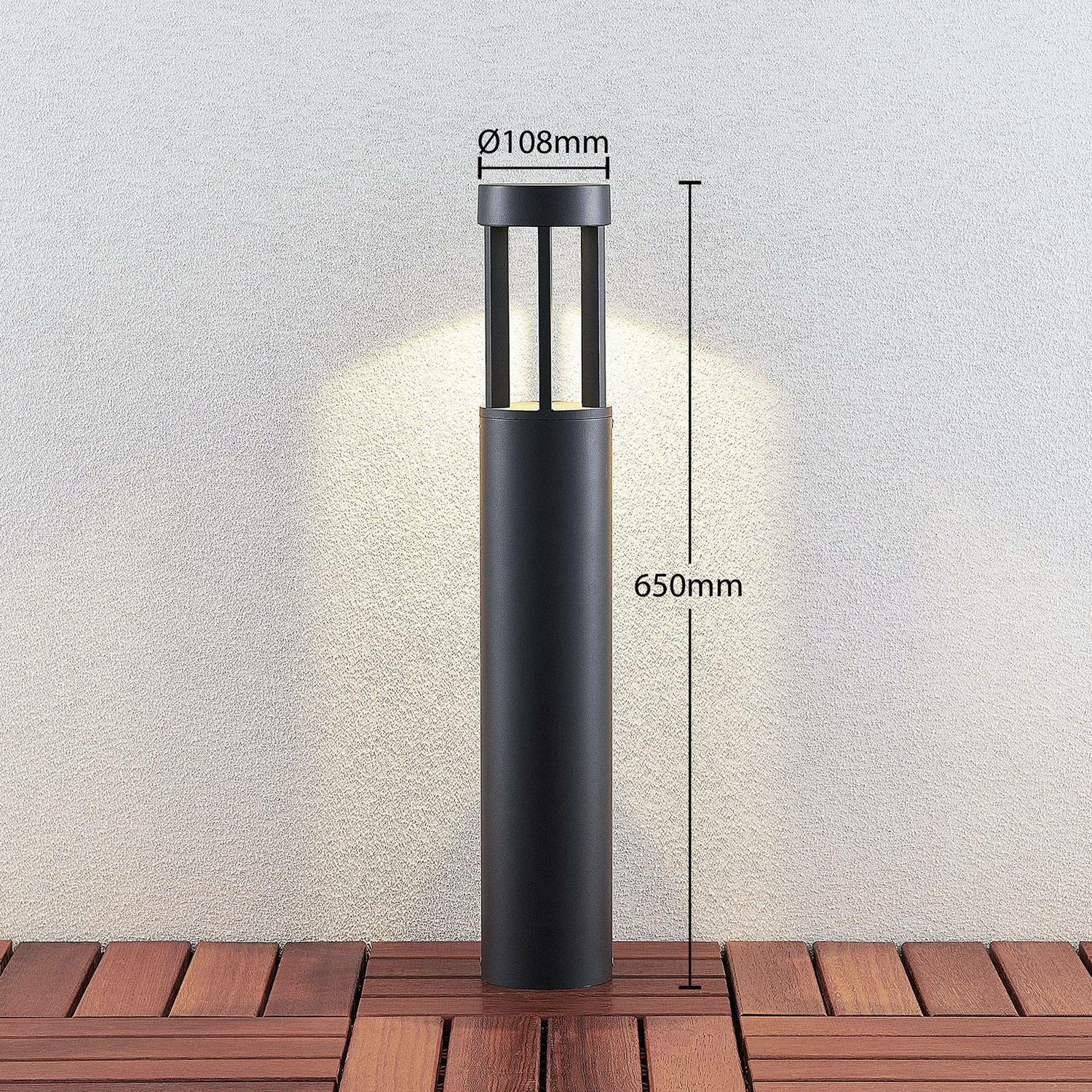 B-Ware Lindby Wegeleuchte Gartenleuchte Led Außenlampe Jordis Dunkelgrau Aluminium Glas - 4251096554458