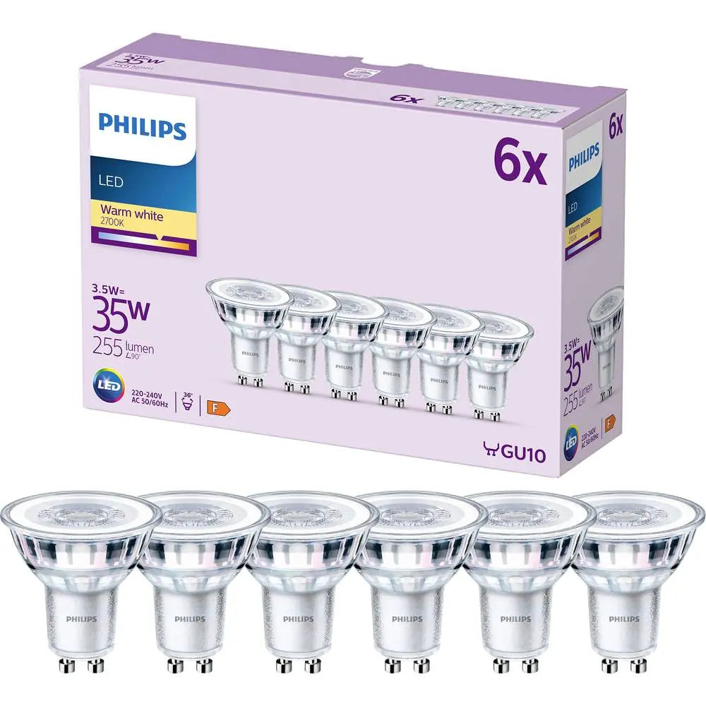 B-Ware Philips Led Lampe Reflektor Gu10 Warmweiß 3,5 W Leuchtmittel 6er Pack 3 Sets - 8719514455054