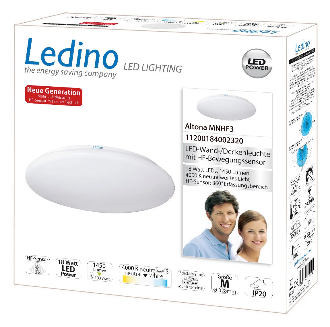 B-Ware Ledino Leuchte Lampe Leuchte Altona 18 W Lampe Hf Sensor 4000 K Leuchte270 - 4038104151461
