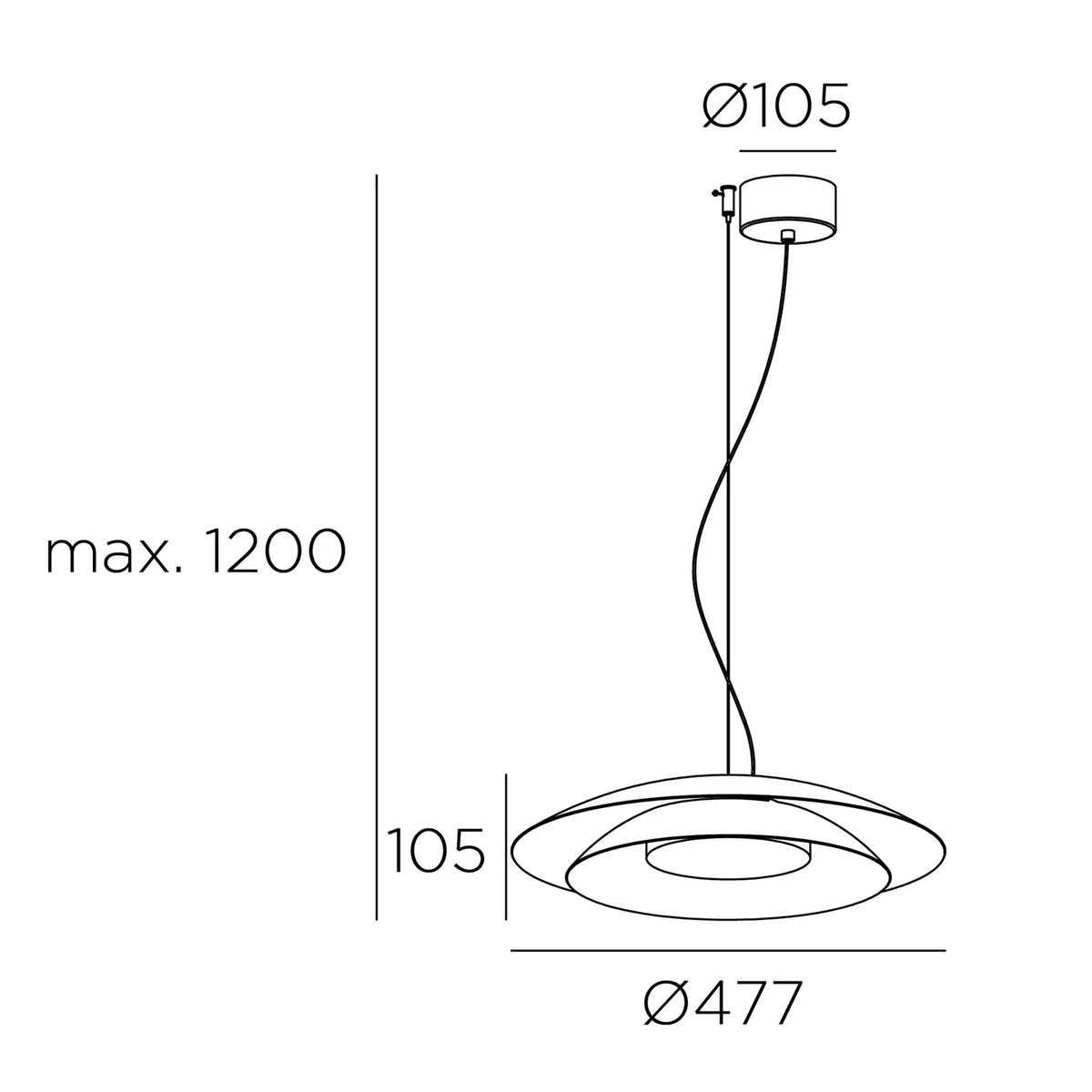 LEDS-C4 Noway Big dimmbar Hängeleuchte Hängelampe Deckenlampe dezentral schwarz - 8445386083278