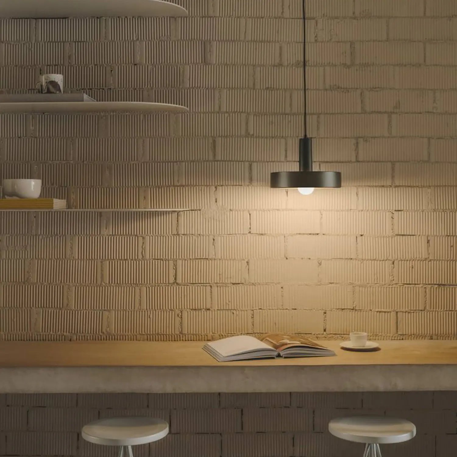 B-Ware Leds C4 Pendelleuchte Hängelampe Keops 1 Braun Matt Aluminium Wohnzimmer ø 28 Cm - 8445386732039
