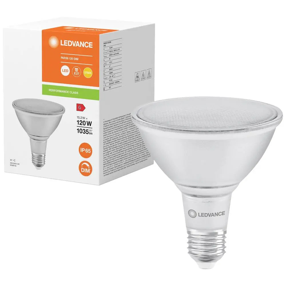 B-Ware Ledvance Reflektorlampe Led E27 Par38 Klar Warmweiß Dimmbar Glas 15,2 W 12 Stück - 4099854071270