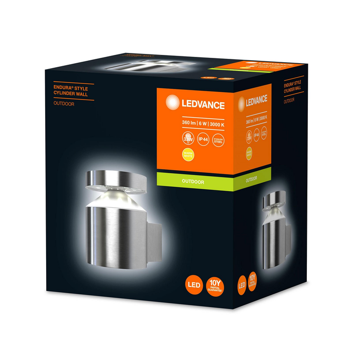 Ledvance Außenwandleuchte Leuchte Lampe Edelstahl Led 6 W Warmweiß Ip44 Outdoor B-Ware - 4058075205338