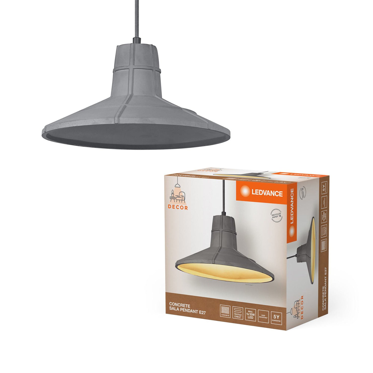 B-Ware Ledvance Hängeleuchte Pendelleuchte Beton Sala Grau Esstisch Küche Esszimmer - 4058075838284