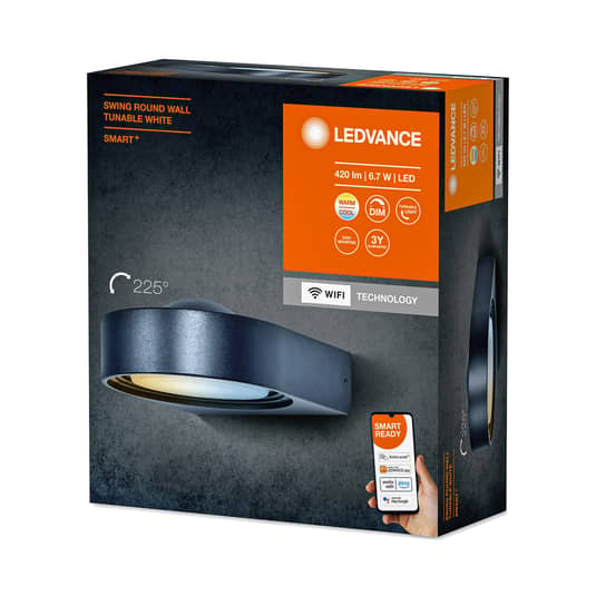 Ledvance Smart+ Wi Fi Swing Round Außenwandleuchte Schwarz Wandleuchte Leuchte B-Ware - 4058075763807
