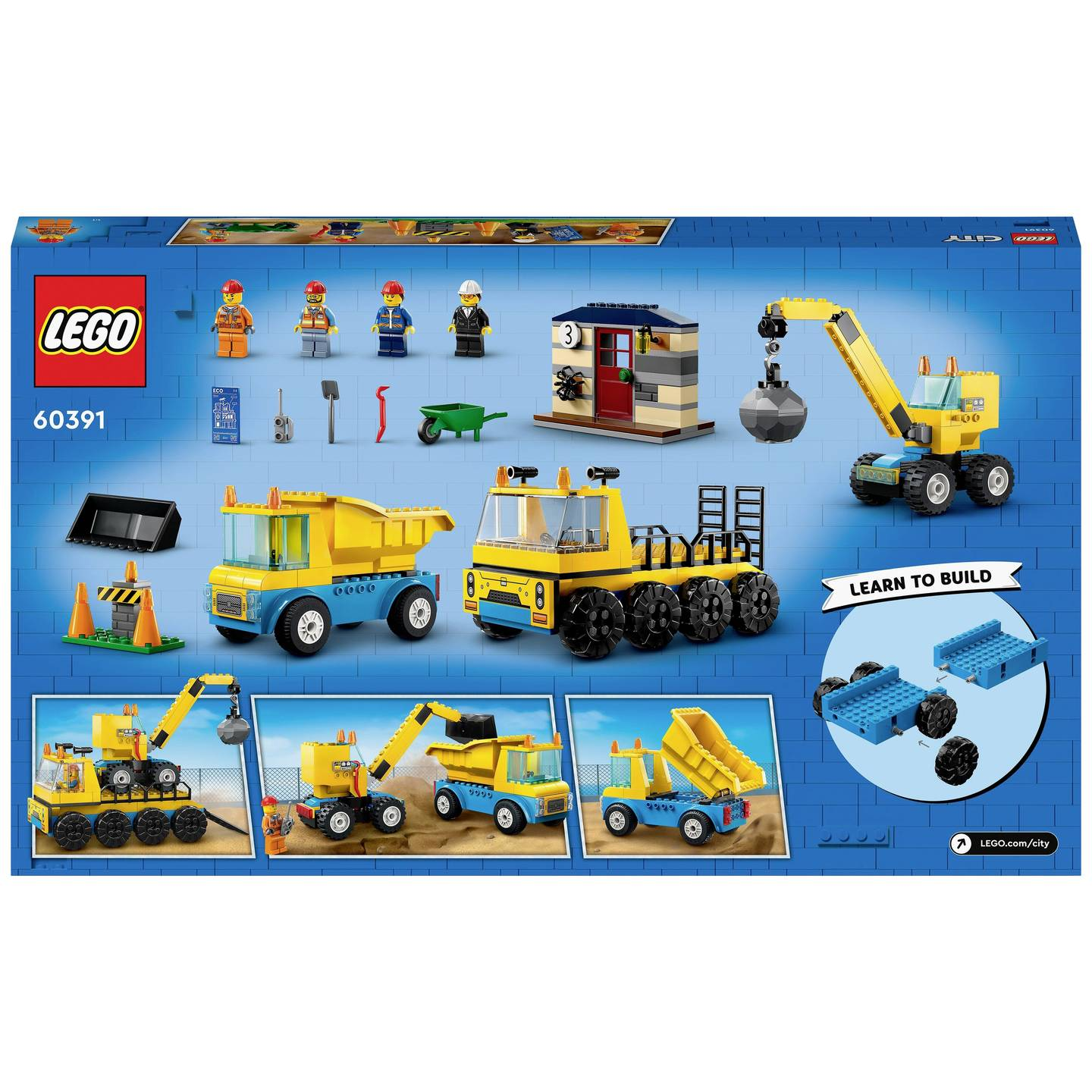 B-Ware Lego City Baufahrzeuge Kran Bauwagen Set Abrissbirne Kinder 60391 Spielzeug - 5702017416465