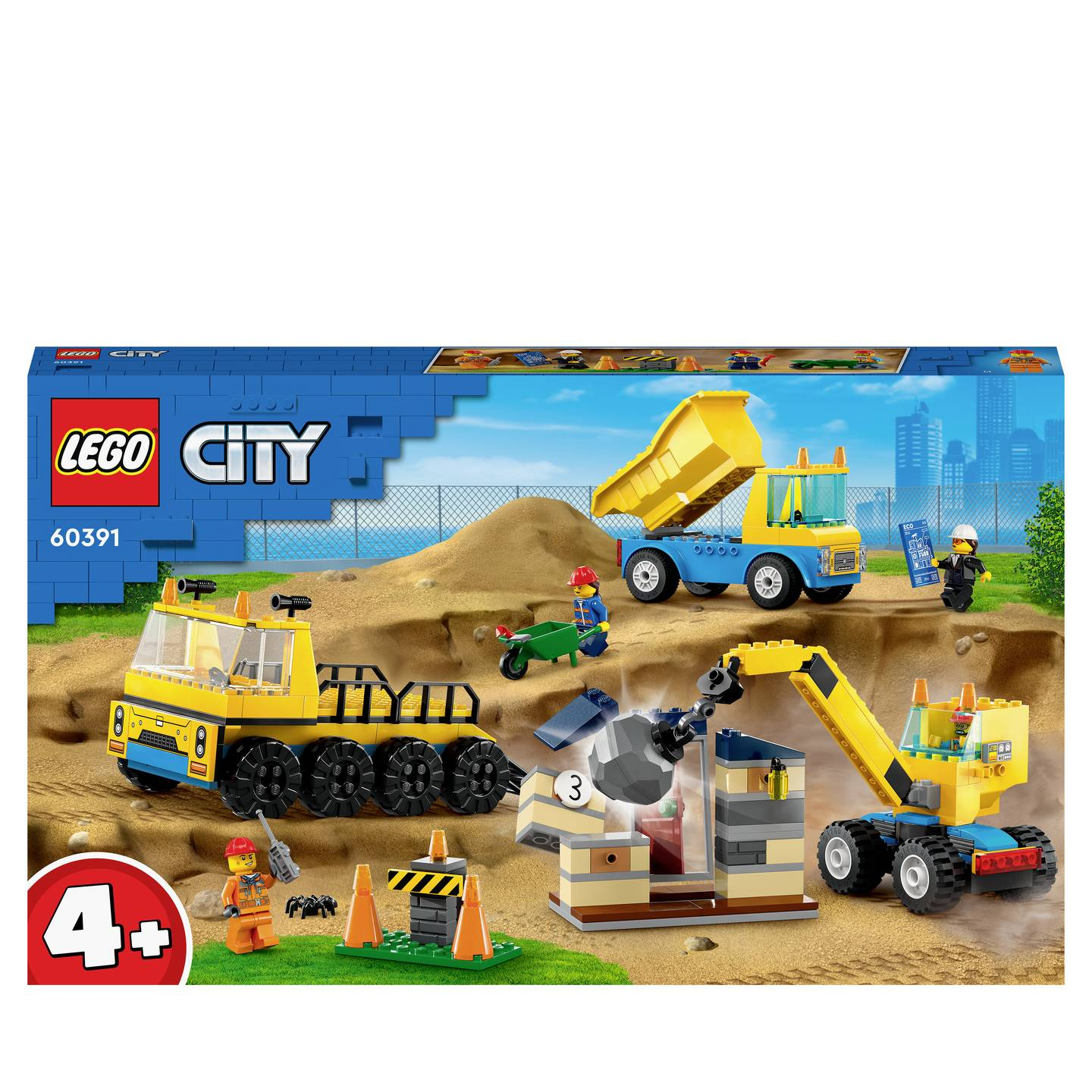 B-Ware Lego City Baufahrzeuge Kran Bauwagen Set Abrissbirne Kinder 60391 Spielzeug - 5702017416465