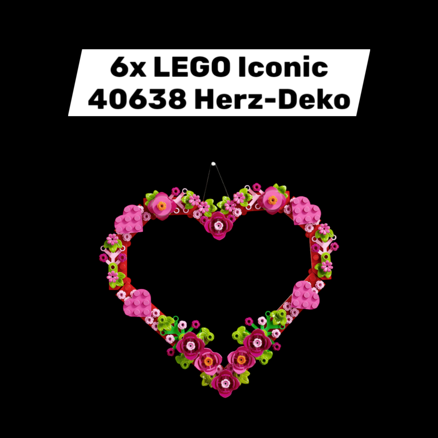 Lego Iconic 40638 Herz Deko Set Bausatz Dekoherz Herzform Baukasten 6 Stück B-Ware - 5702017422725