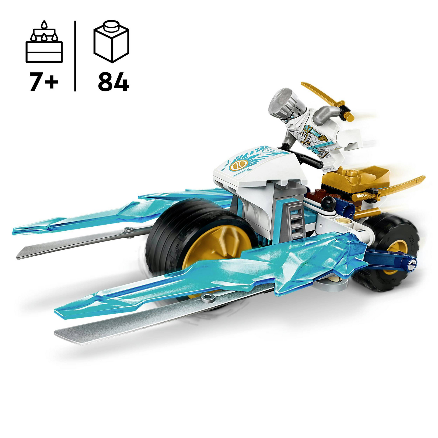 B-Ware Lego Motorrad Spielzeug Ninjago Zanes Eismotorrad Ninja 84 Teile Set 71816 - 5702017584591