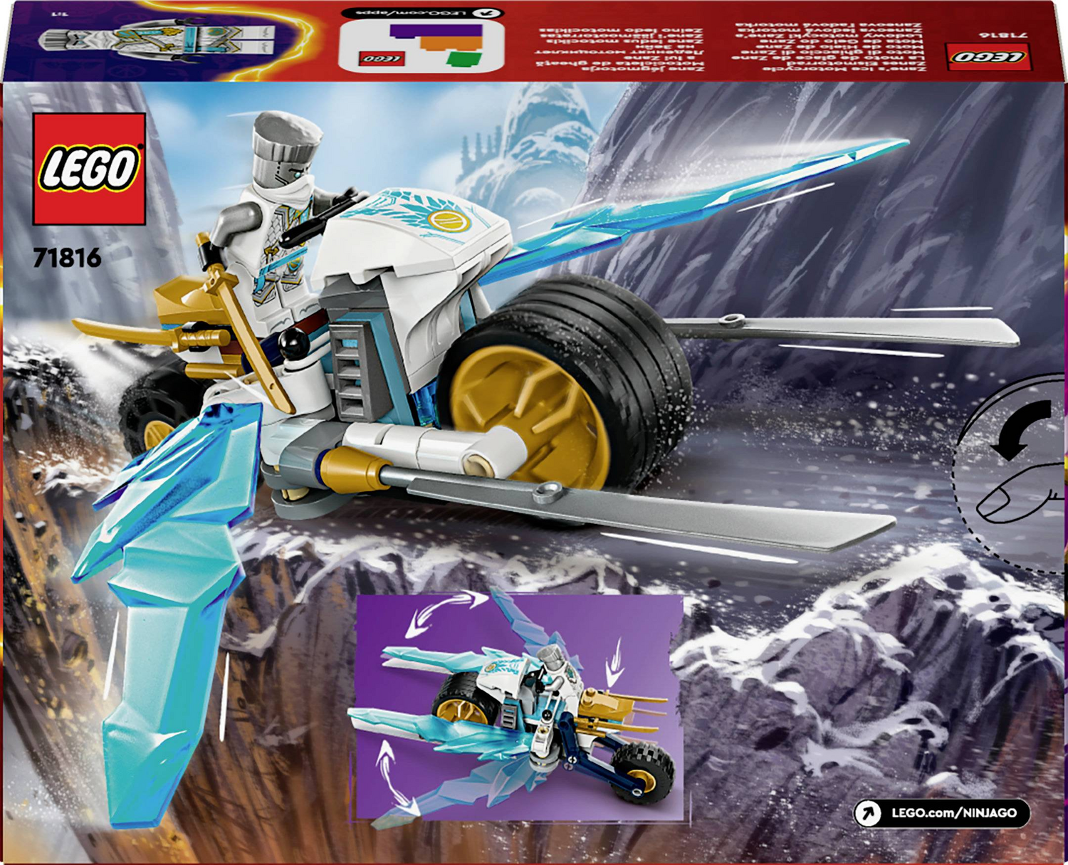 B-Ware Lego Motorrad Spielzeug Ninjago Zanes Eismotorrad Ninja 84 Teile Set 71816 - 5702017584591
