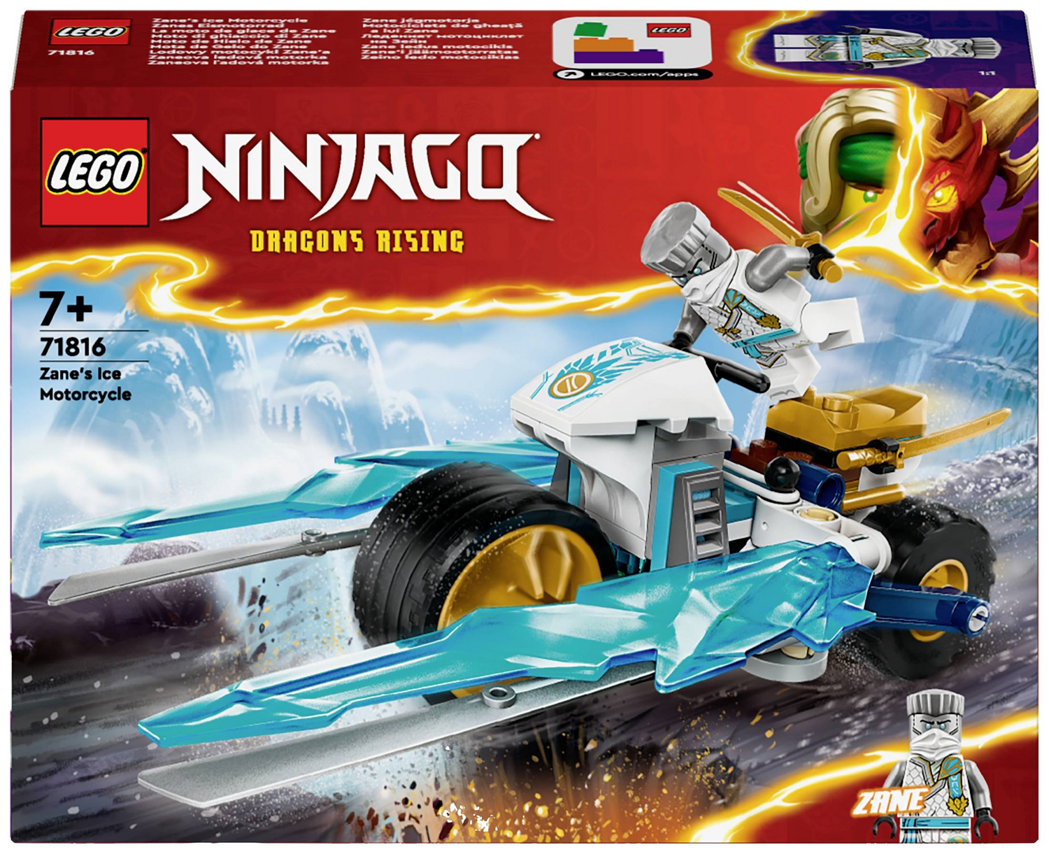 B-Ware Lego Motorrad Spielzeug Ninjago Zanes Eismotorrad Ninja 84 Teile Set 71816 - 5702017584591