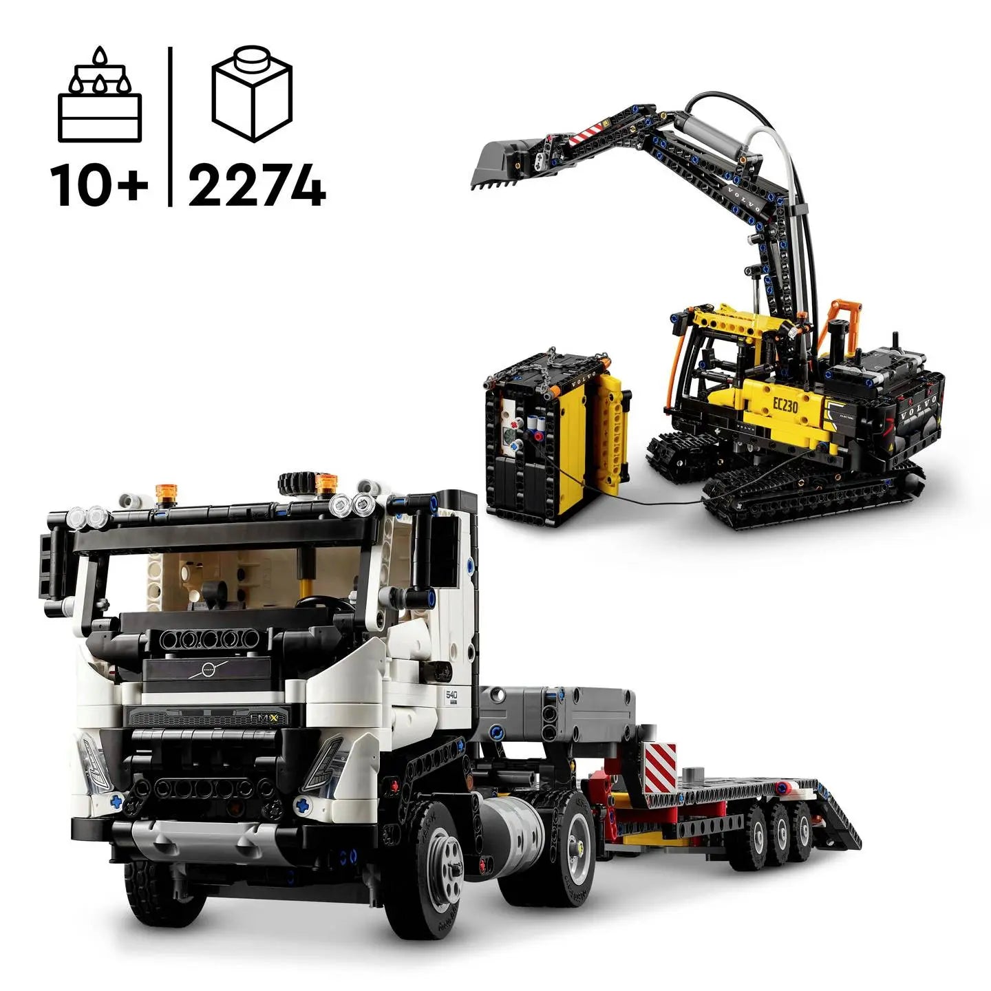 B-Ware Lego Bausatz Set Technic Bagger Lkw Volvo Fmx Raupenbagger Ec230 Electric - 5702017584096
