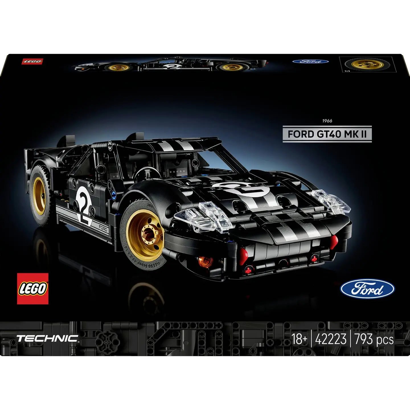 B-Ware Lego Technic Rennwagen Modellauto 1966 Ford Gt40 Mkii Bauset 42223 793 Tlg - 5702018067048