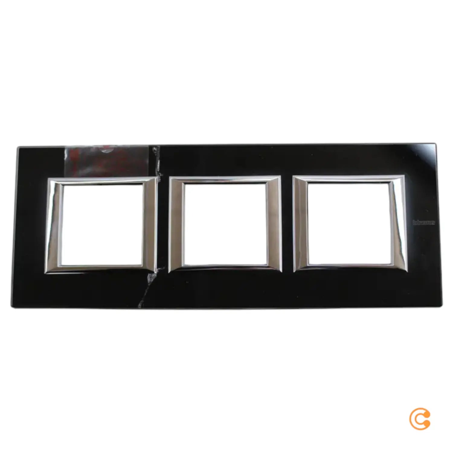 C-Ware Legrand Rahmen Abdeckrahmen Glas Nachtschwarz 3fach Siehe Text/Foto - 8012199959221