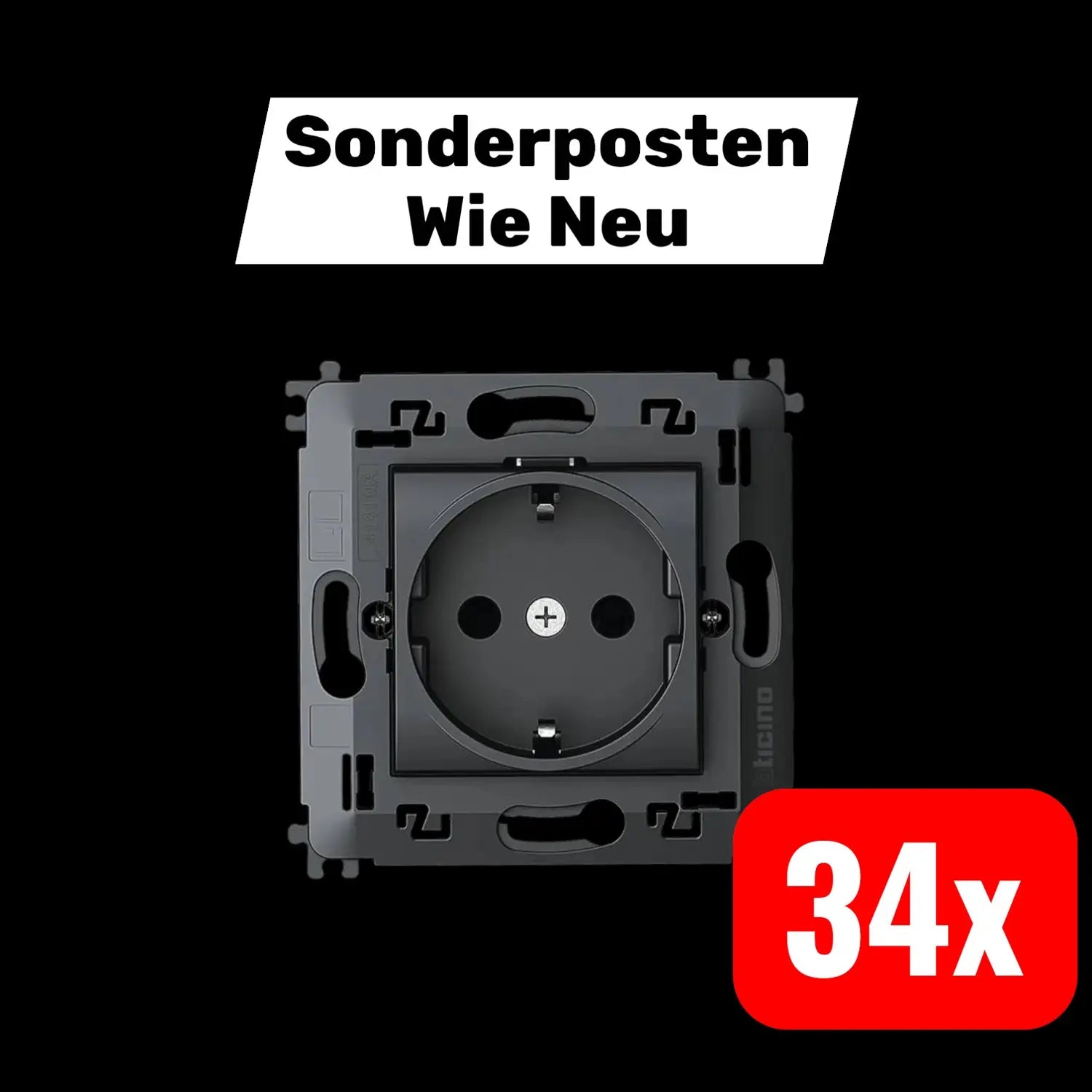B-Ware Legrand L4141 Ma B Ticino Steckdose Anschlussdose Stromversorgung Schuko Schwarz - 8005543445303