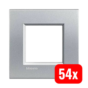 B-Ware Legrand Rahmen Abdeckung Livingg&Light Alu Kunststoff Serie B Ticino 54 Stück