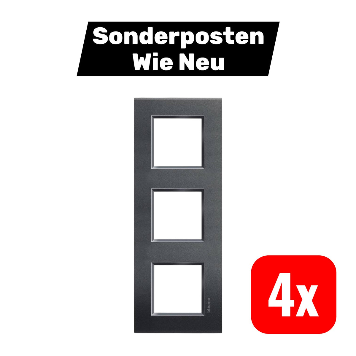 Legrand Rahmen Abdeckung Lichtschalter Living&Light Anthrazit 4 STÜCK - 8005543430842