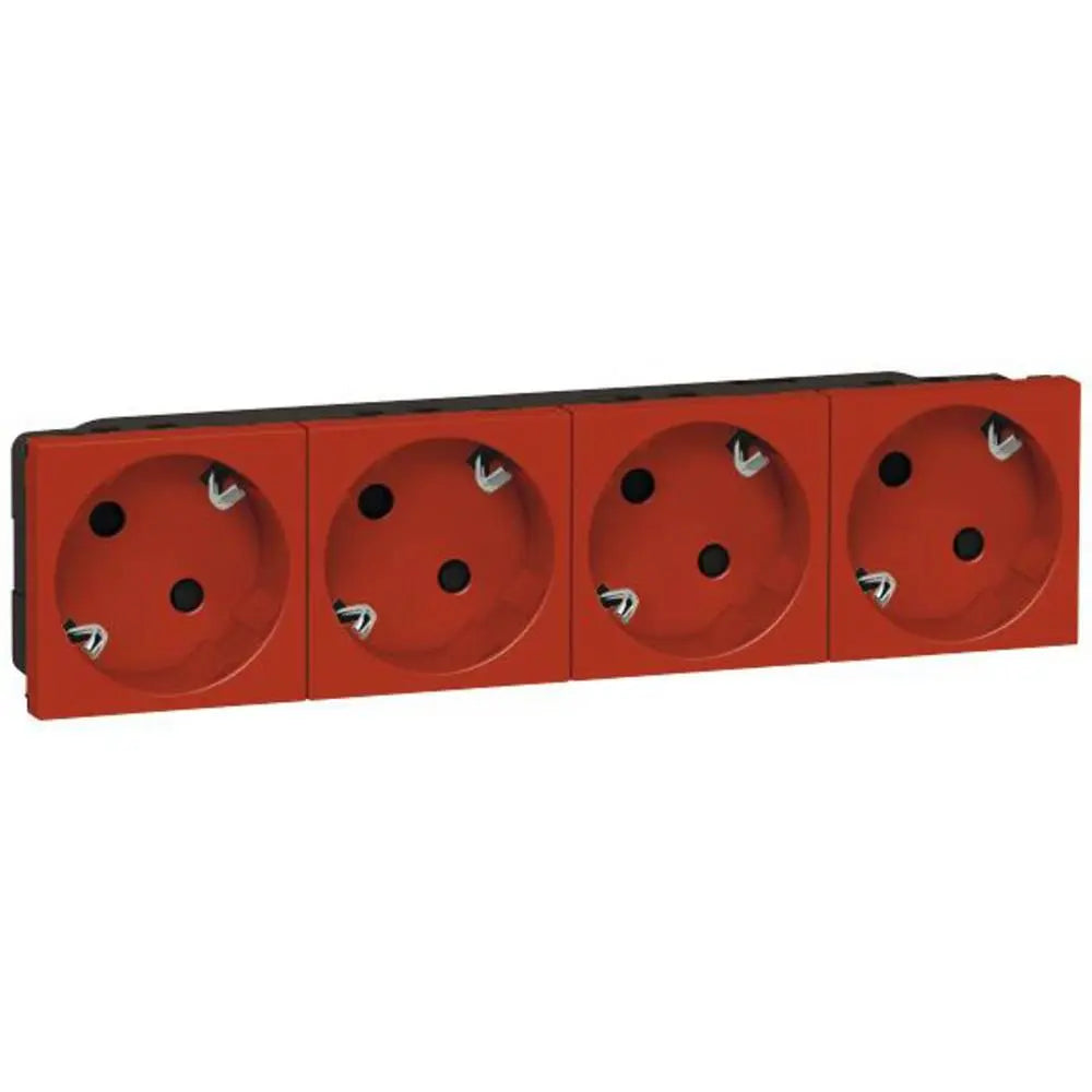 B-Ware Legrand Steckdose Mehrfachsteckdose Steckdosenleiste Mosaic Rot 077274  - 3245060772741