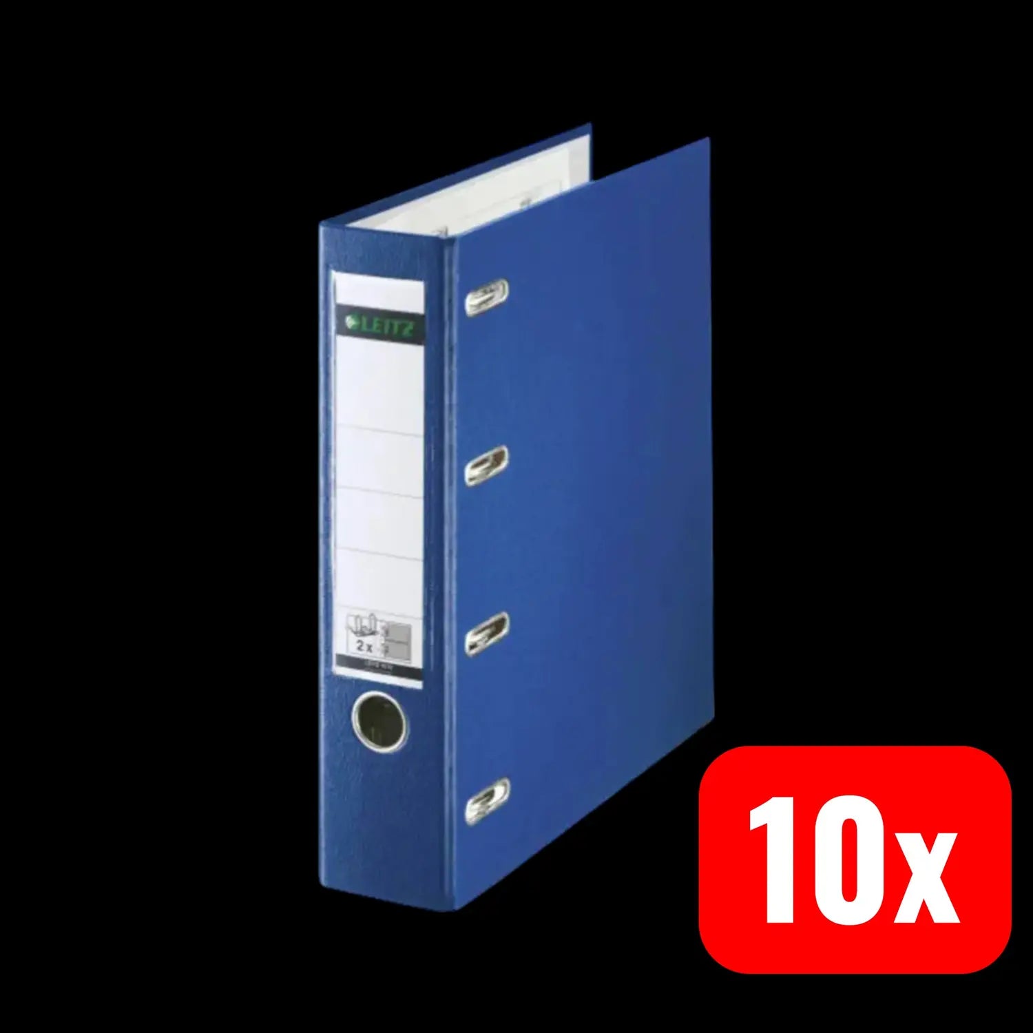 B-Ware Leitz Doppelordner Aktenordner Din A5 Rückenbreite 75 Mm Blau 4 Bügel 10 Stück - 4002432300723