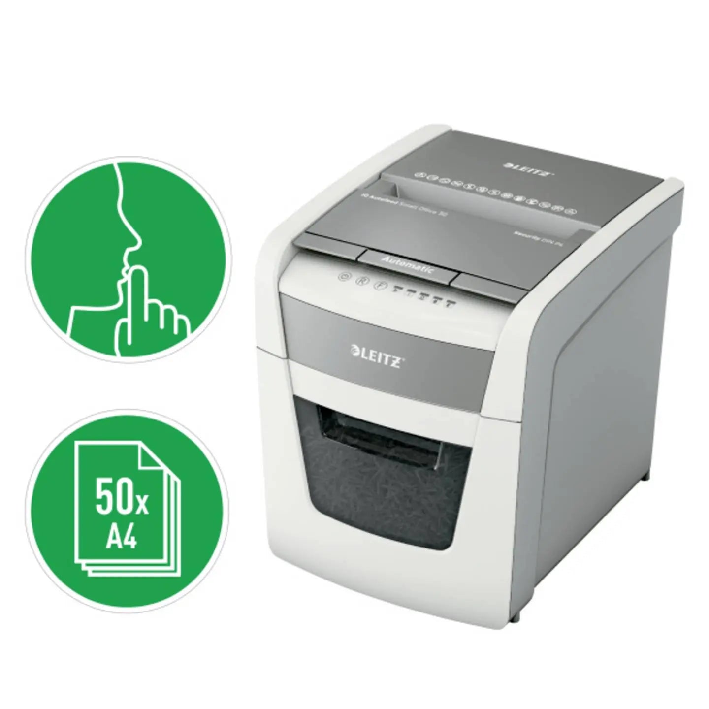 B-Ware Leitz Aktenvernichter Schredder Iq Autofeed Small Office Weiß Büro P4  - 4002432128754