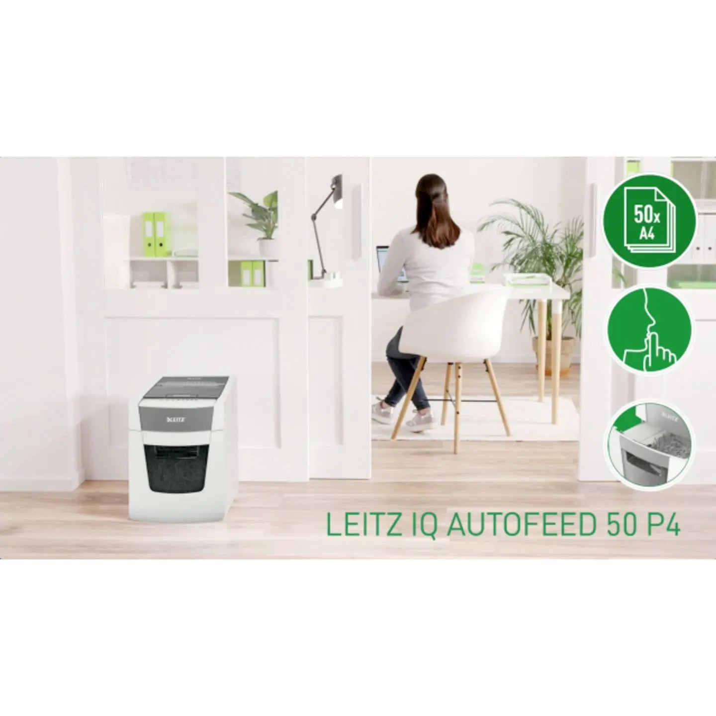 B-Ware Leitz Aktenvernichter Schredder Iq Autofeed Small Office Weiß Büro P4  - 4002432128754