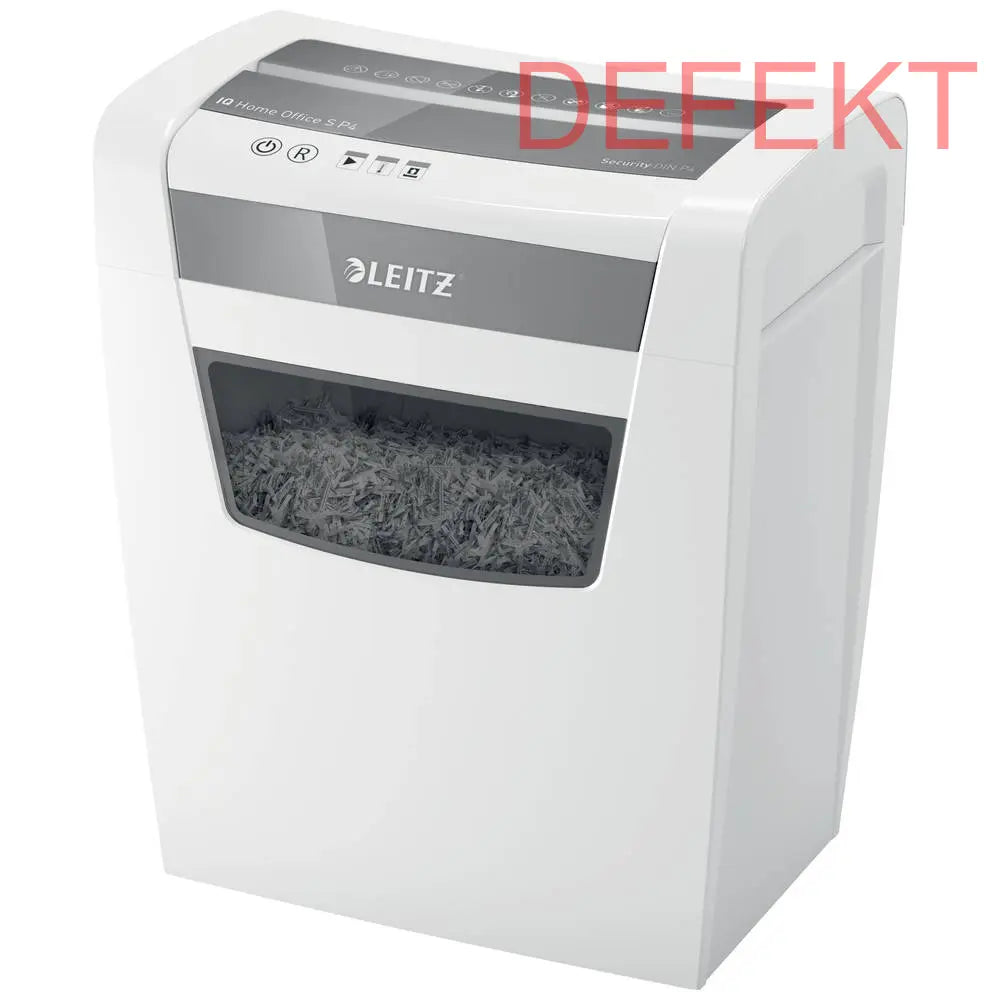 D-Ware Leitz Aktenvernichter Schredder Iq Home Office P4 8 Blatt 15 L Weiß Defektware