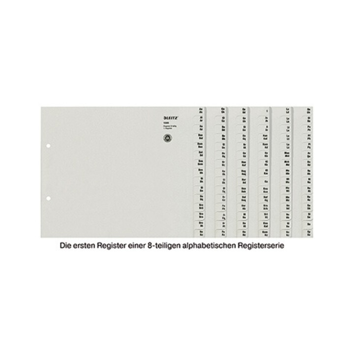 Leitz Registerserie Register A Z Registerblätter Din A4 Halbe Höhe Grau 8 Ordner B-Ware - 4002432328505