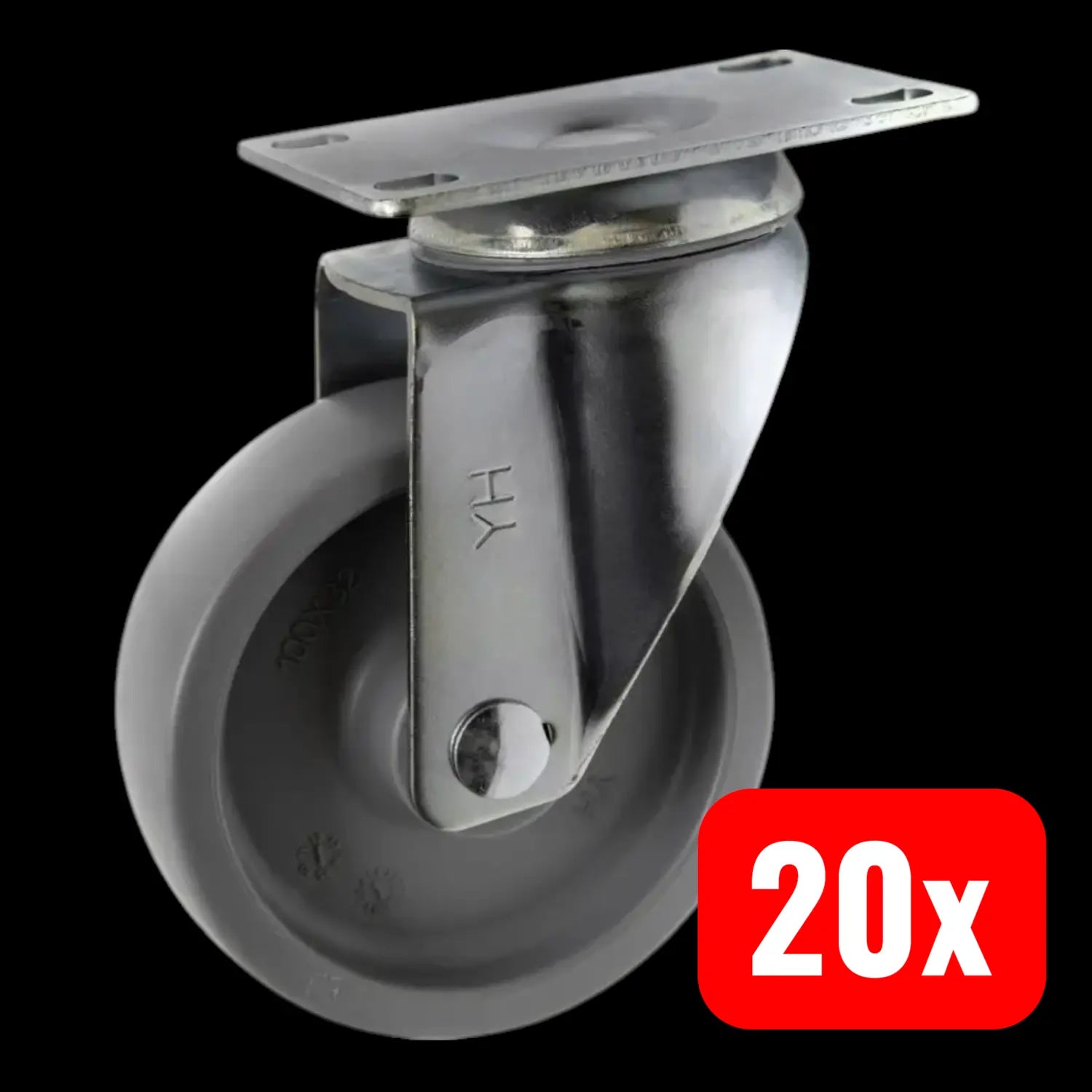 B-Ware Toolcraft Lenkrolle Schwerlast Rad Rolle  Anschraubplatte 125 Kg 100 Mm 20 Stück - 4053199556977