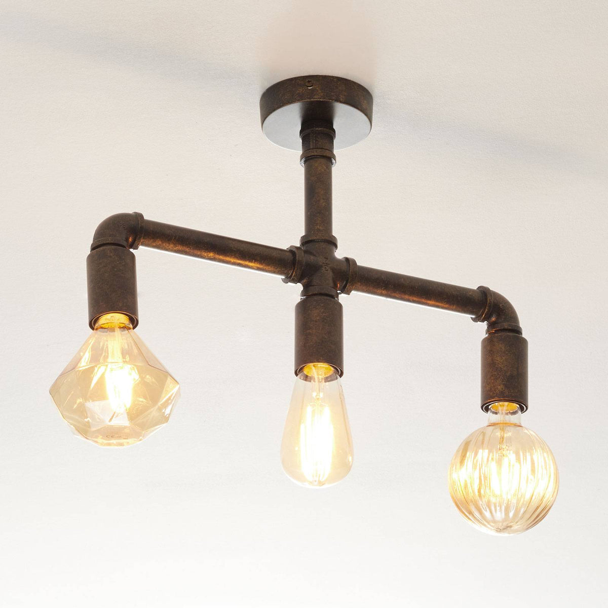 Lampenwelt.com Leonas LED-Deckenlampe Deckenlampe Lampe Industriestil 3flammig - 4251096548938