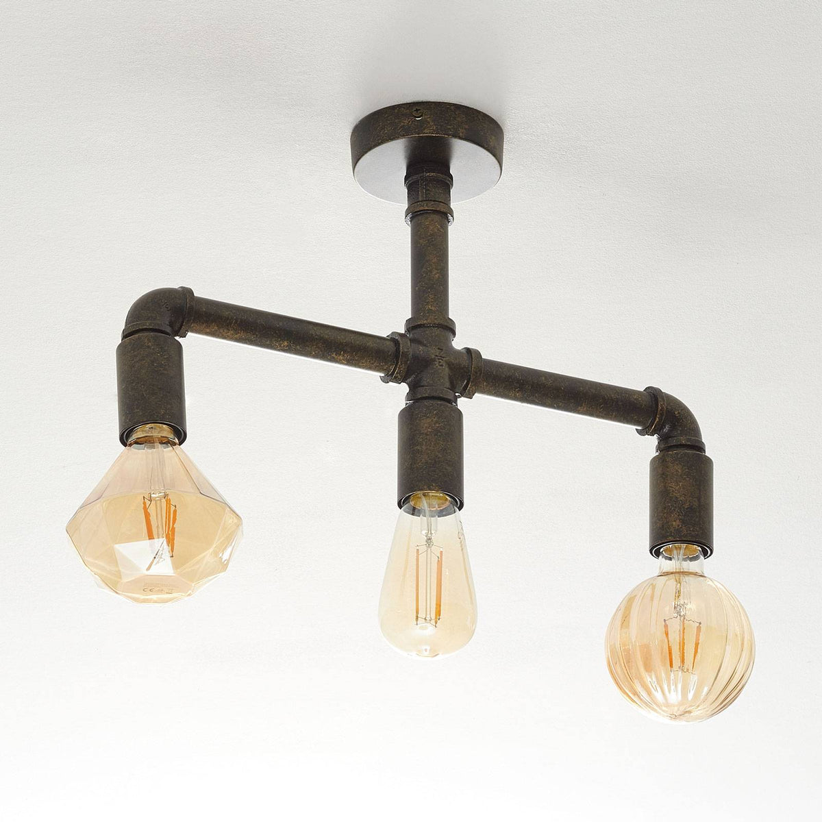 Lampenwelt.com Leonas LED-Deckenlampe Deckenlampe Lampe Industriestil 3flammig - 4251096548938