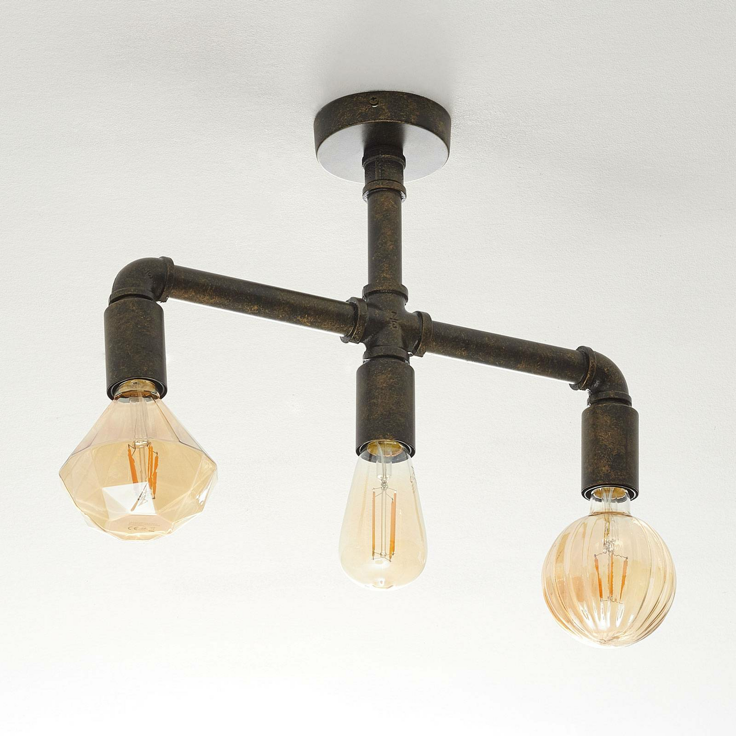 B-Ware Lampenwelt.Com Leonas Led Deckenlampe Deckenlampe Lampe Industriestil 3flammig - 4251096548938