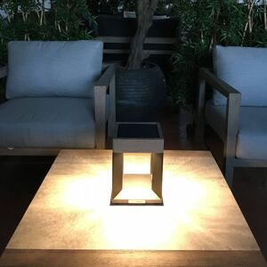 B-Ware Les Jardins Led Solar Tischlampe Tischlampe Lampe Teckalu Schwarz/Holz Hell - 3561619000708