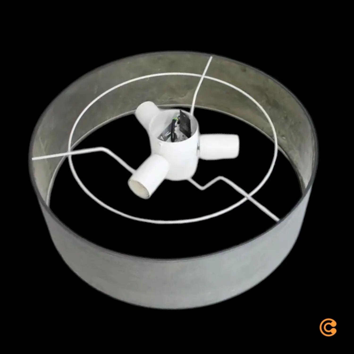B-Ware Leucht Natur Deckenlampe Deckenleuchte Discus Schiefer Stein Anthrazit 48 Cm - 4260460814029