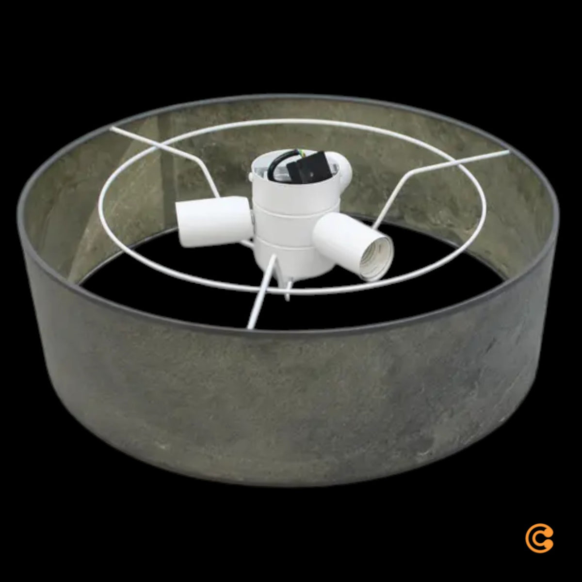 LeuchtNatur Deckenlampe Deckenleuchte Discus Schiefer Stein Anthrazit 48 cm - 4260460814029